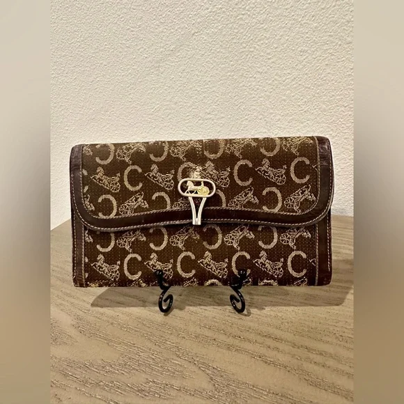 Vintage Celine Carriage Tri-Fold Long Wallet - Picture 1 of 9